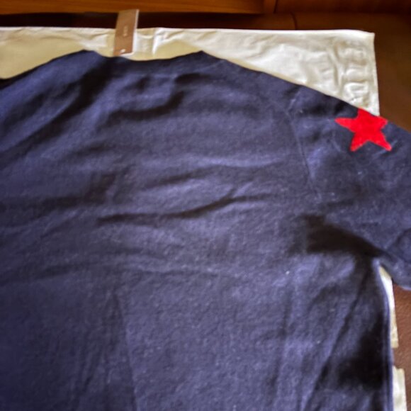 J.Crew Womans Sweater Sz XL Navy Multicolo Star Hear Cashmere Crewneck Sweater - Picture 5 of 7